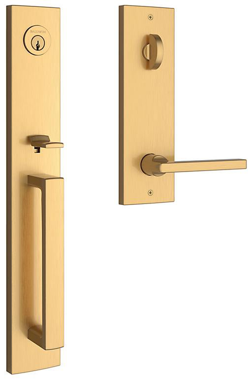 Photos - Interior Door Santa Cruz Baldwin EE.SANxSQU.R.CQE  Full Plate Single Cylinder Keyed Entry Handleset with Interior Square Lever and Emergenc 
