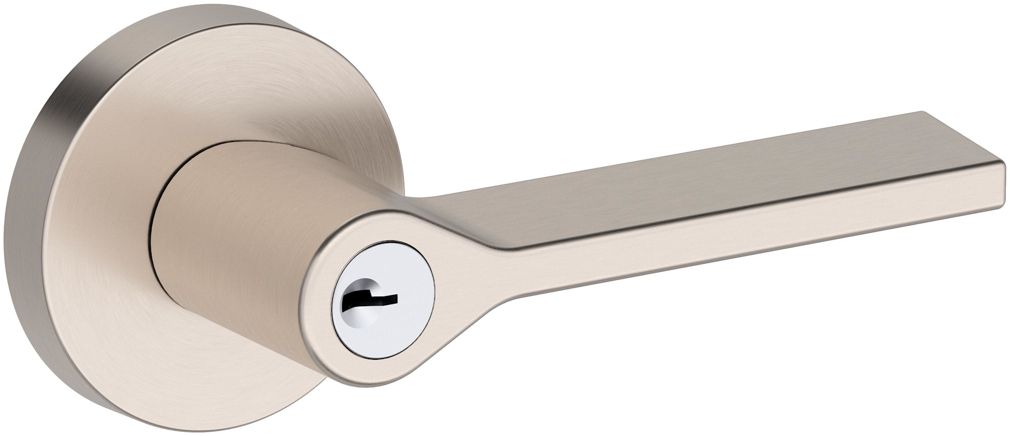 Photos - Door Handle Hills Baldwin EN.ANA.R.CRR Anaheim  Single Cylinder Keyed Entry Door Lever Set with Contemporary Round Rose from the Reserve 