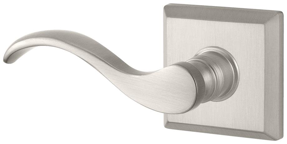 Photos - Door Handle Rose Baldwin EN.CUR.L.TSR Curve Keyed Entry Single Cylinder Leverset with Traditional Square  - Left Handed Satin Nickel Door 