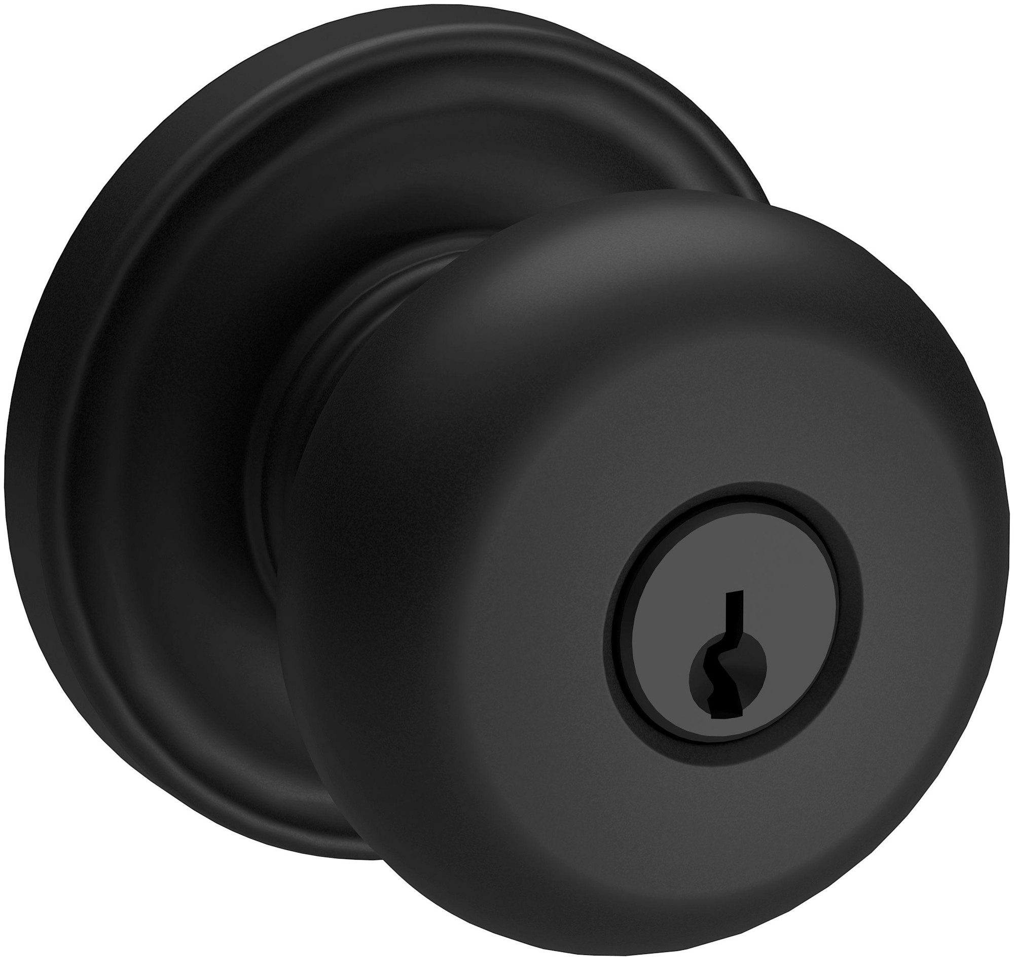 Photos - Door Handle Round Baldwin  Single Cylinder Keyed Entry Door Knobset with Traditional  Rose - Satin Black - EN.ROU.TRR.190 ENROUTRR19 