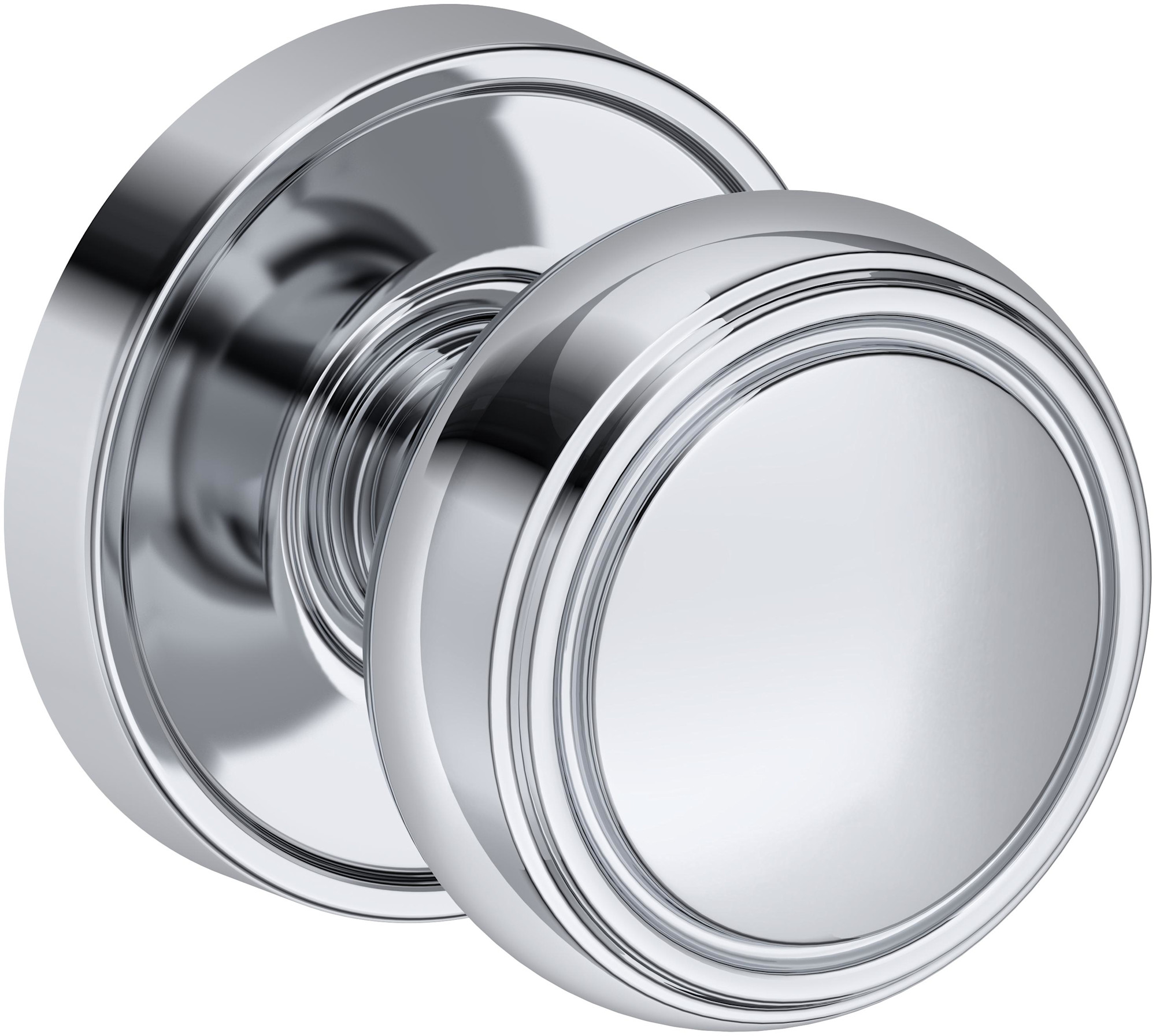 Baldwin HD.BRE.SRR Bremerton Non-Turning One-Sided Dummy Door Knob with Stepped Round Rose from the Reserve Collection Polished Chrome Door Hardware