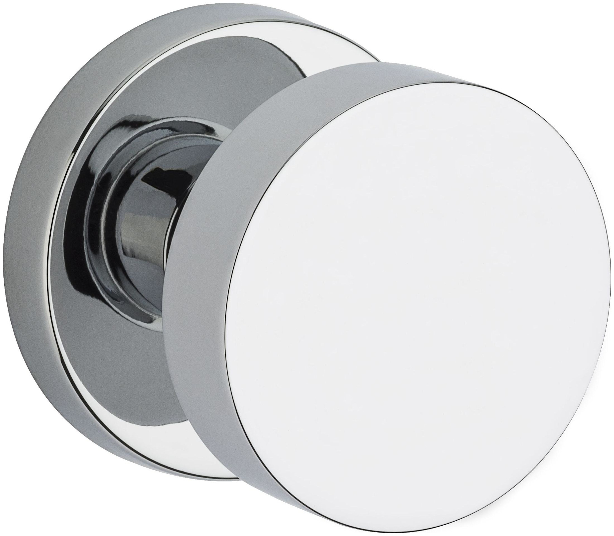 Photos - Door Handle Round Baldwin Contemporary One-Sided Surface Mount Dummy Door Knob with  Rosette - Polished Chrome - HDCONCRR260 HDCONCRR260 