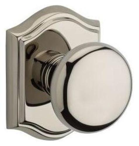 Baldwin HD.ROU.TAR Round Non-Turning One-Sided Dummy Door Knob with Arch Rose Lifetime Polished Nickel Door Hardware Door Knobs Dummy Door Knobs