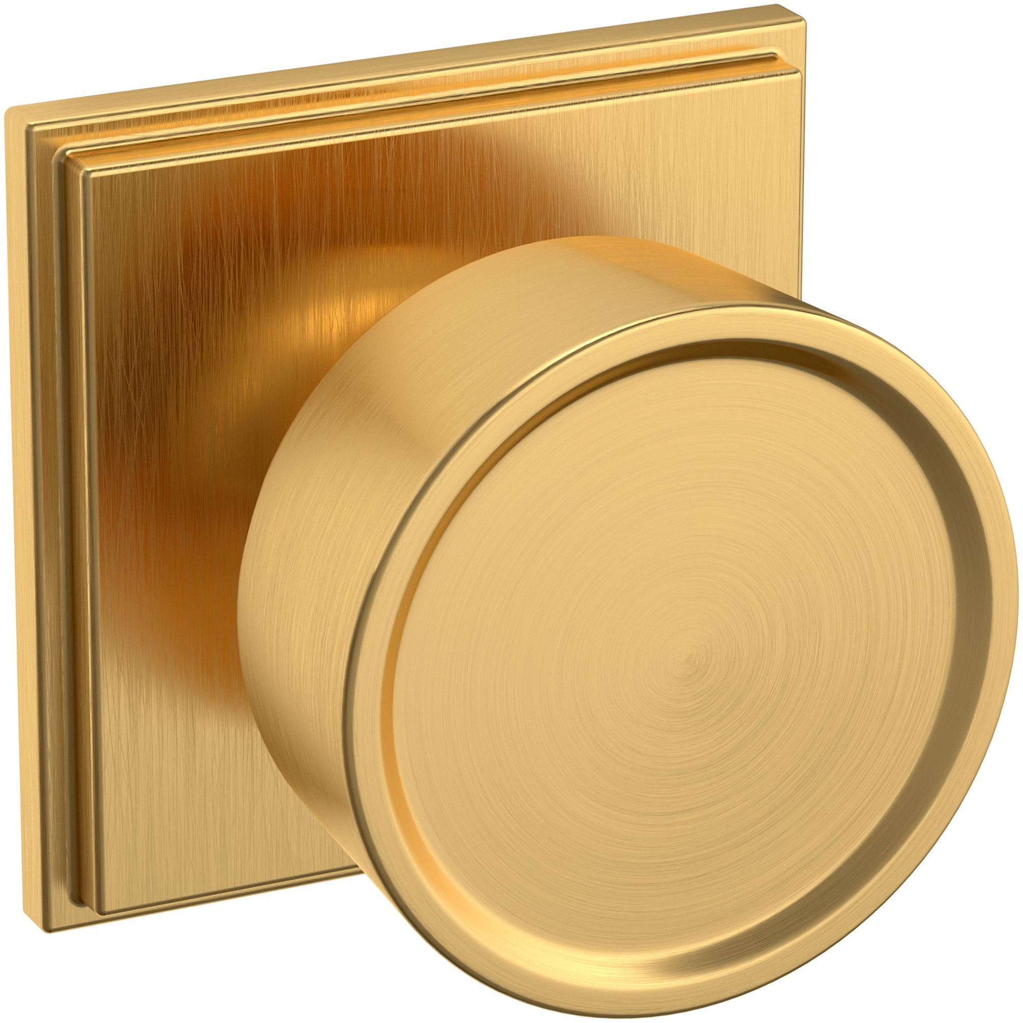 Photos - Door Handle Hollywood Baldwin K008.PASS K008  Hills Passage Door Knob Set with R050 Rose from the Estate Collection Lifetime Satin Brass 