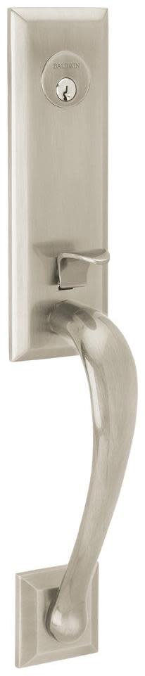 Baldwin M502.LFD Cody Left Hand Dummy Mortise Handleset Trim Set with 5452 Estate Collection Lever Lifetime Satin Nickel Door Hardware Mortise Locks