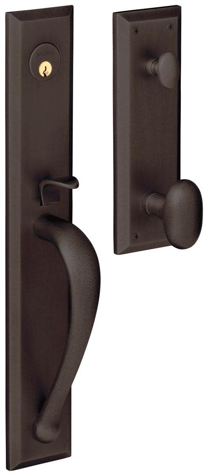 Baldwin M504.FD Cody Dummy Entrance Handleset Trim Set with 5432 Estate Collection Knob Venetian Bronze Door Hardware Mortise Locks Dummy Mortise