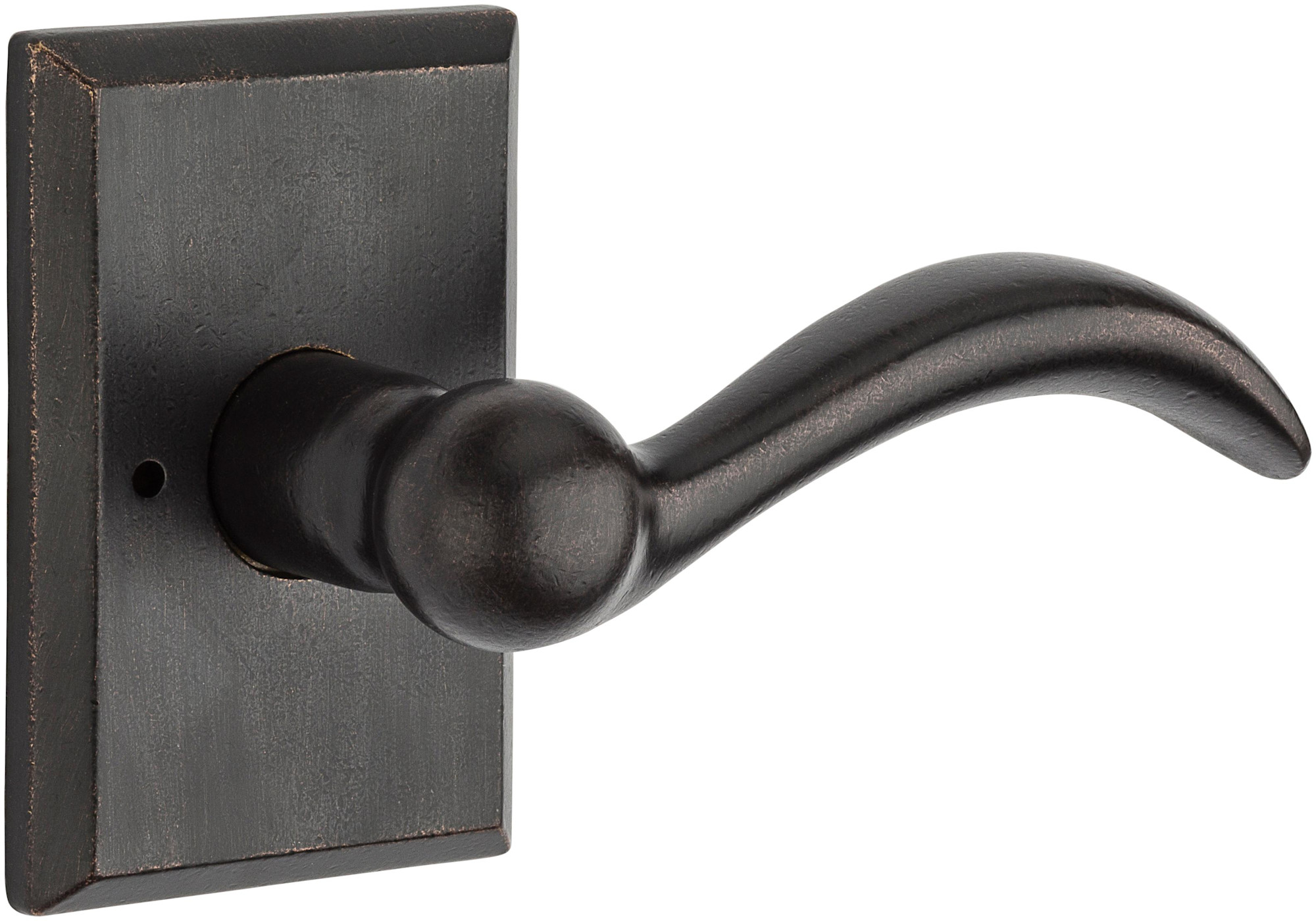Photos - Door Handle Rose Baldwin PS.ARC.R.RSR Arch Passage Leverset with Rustic Square  - Right Handed Dark Bronze Door Hardware Door Levers Pass 