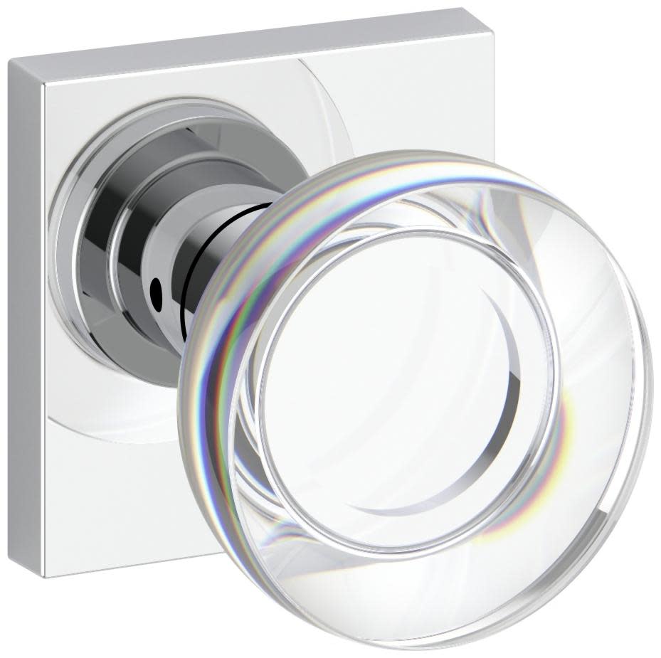 Photos - Door Handle CRYSTAL Baldwin PS.CCY.CSR Contemporary  Passage Door Knob Set with Contemporary Square Rose from the Reserve Collection Poli 