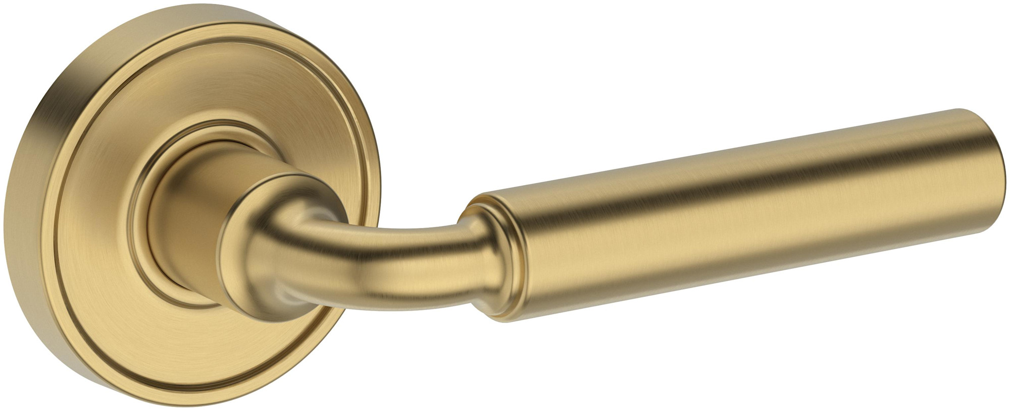 Photos - Door Handle Round Baldwin PS.LAC.R.RRR La Conner Passage Door Lever Set with Recessed  Rose from the Reserve Collection Lifetime Satin Br 