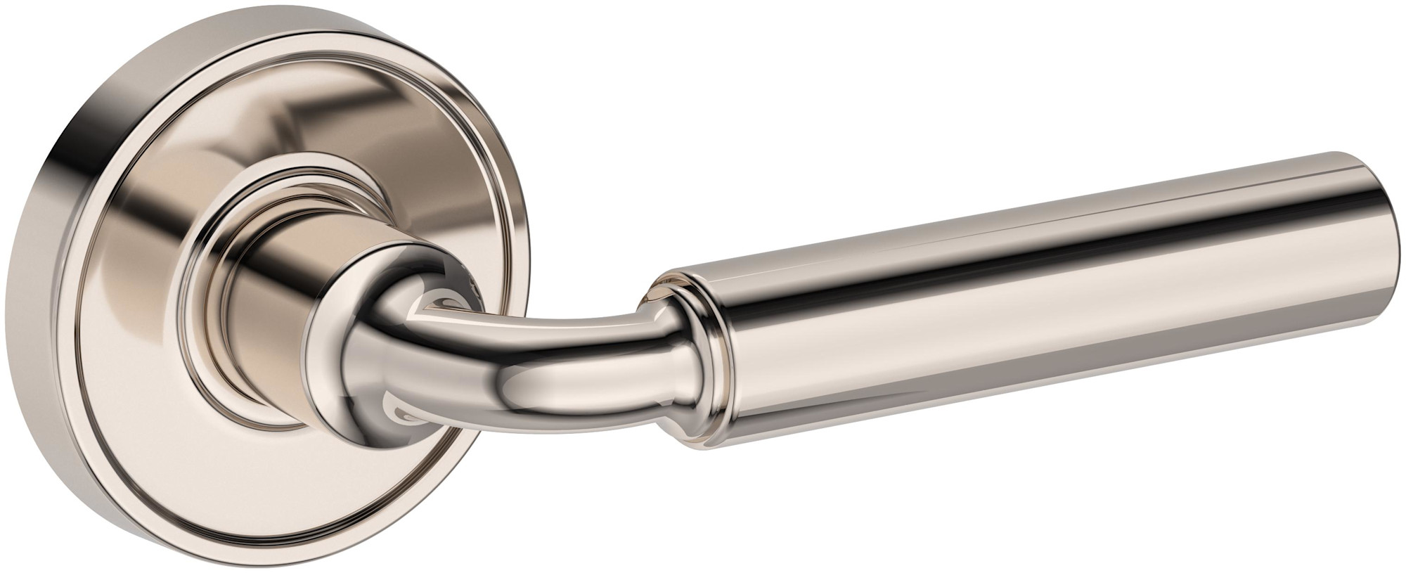 Photos - Door Handle Round Baldwin PS.LAC.R.RRR La Conner Passage Door Lever Set with Recessed  Rose from the Reserve Collection Lifetime Polished 