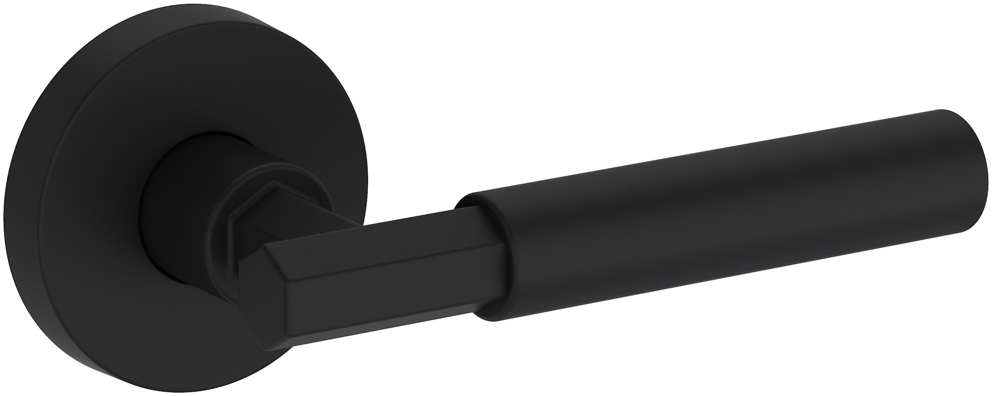 Photos - Door Handle Round Baldwin PS.RID.R.CRR Riddling Passage Door Lever Set with Contemporary  Rose from the Reserve Collection Satin Black Do 