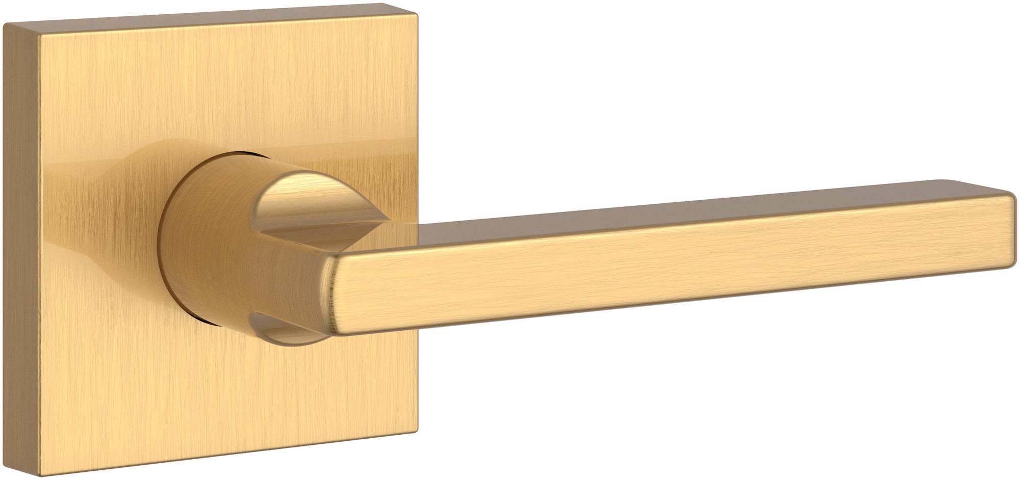 Photos - Door Handle LifeTIME Baldwin PS.SQU.CSR Square Passage Door Lever Set with Contemporary Square Rosette  Satin Brass Door Hardware Door Le 