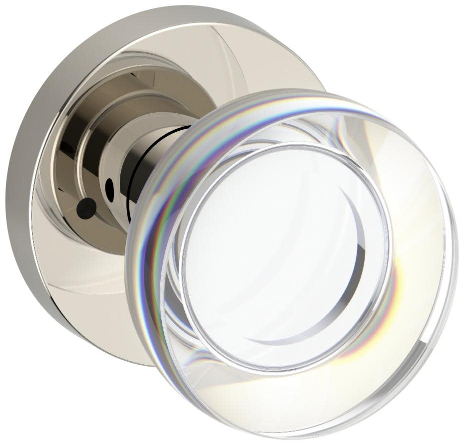 Photos - Door Handle CRYSTAL Baldwin PV.CCY.CRR Contemporary  Privacy Door Knob Set with Contemporary Round Rose from the Reserve Collection Lifet 