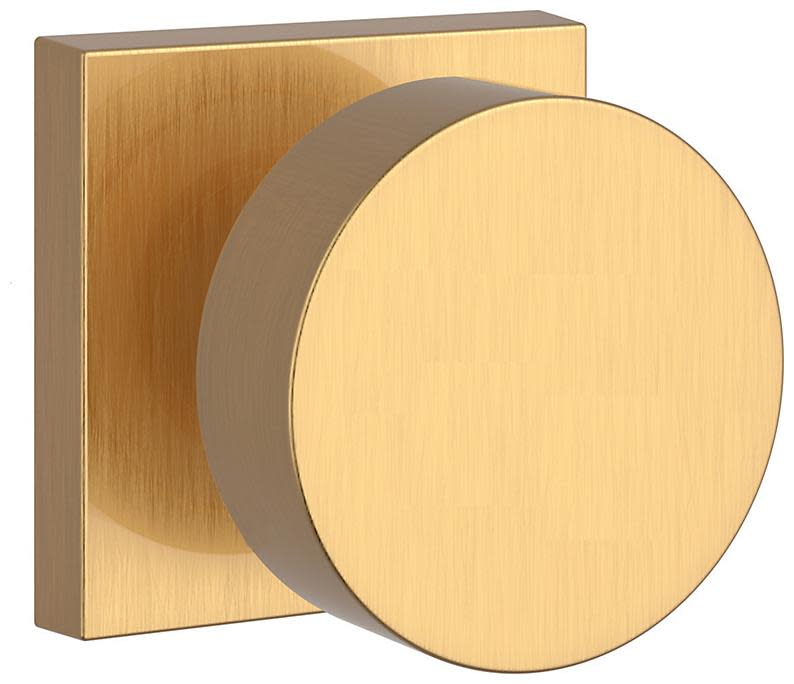 Photos - Door Handle Rose Baldwin PV.CON.CSR Contemporary Privacy Door Knob with Square  Lifetime Satin Brass Door Hardware Door Knobs Privacy Doo 