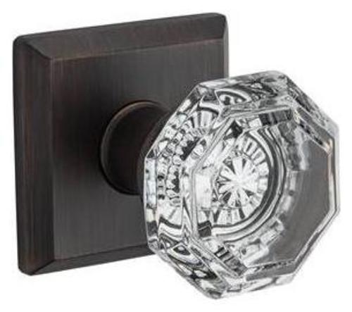 Photos - Door Handle CRYSTAL Baldwin  Privacy Door Knobset with Traditional Square Trim - Venetian Bronze - PVCRYTSR112 PVCRYTSR112 