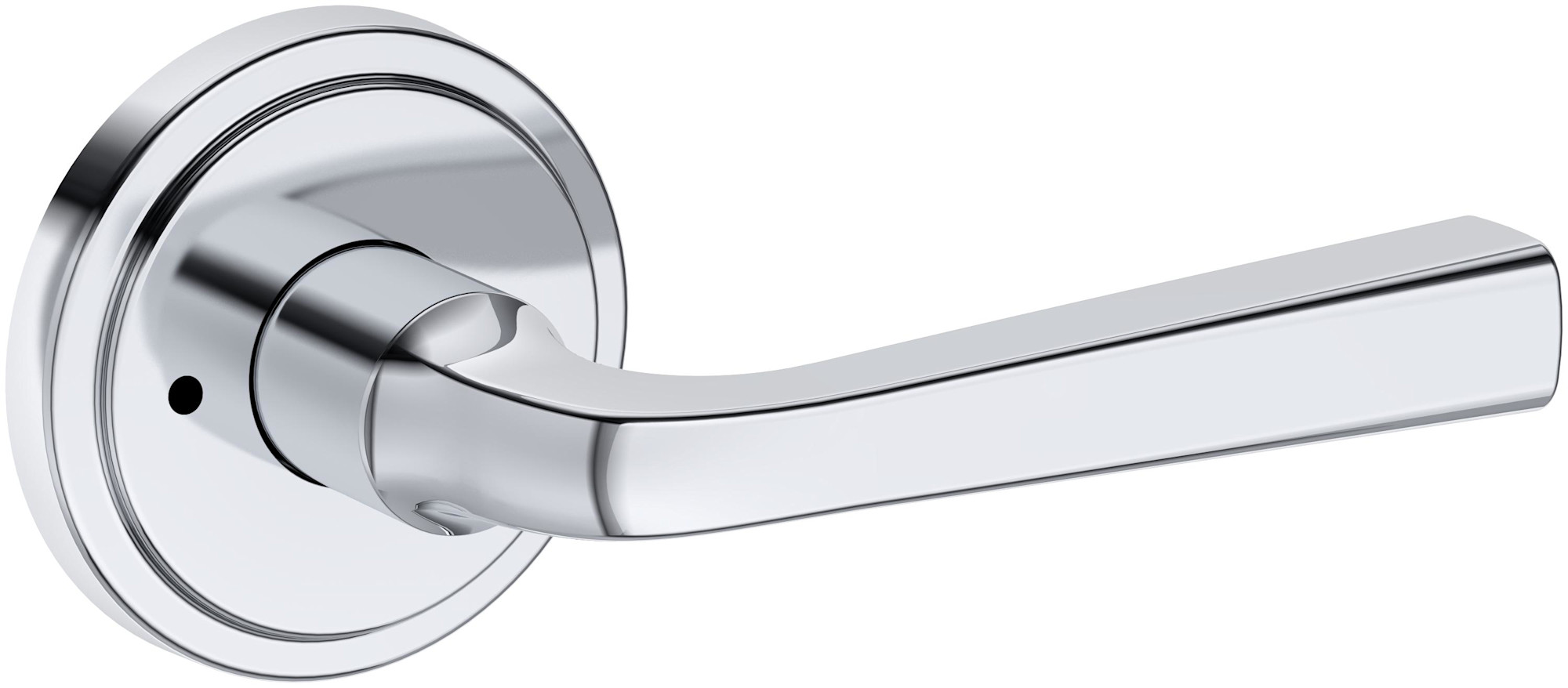 Photos - Door Handle Round Baldwin PV.KIN.R.SRR Kingvale Privacy Door Lever Set with Stepped  Rose from the Reserve Collection Polished Chrome Doo 