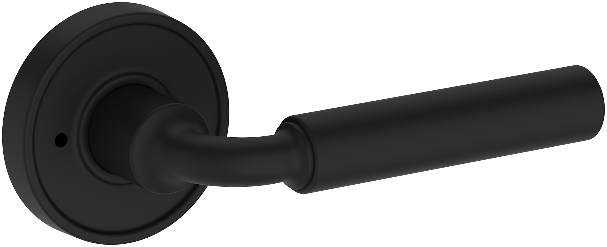Photos - Door Handle Round Baldwin PV.LAC.R.RRR La Conner Privacy Door Lever Set with Recessed  Rose from the Reserve Collection Satin Black Door 