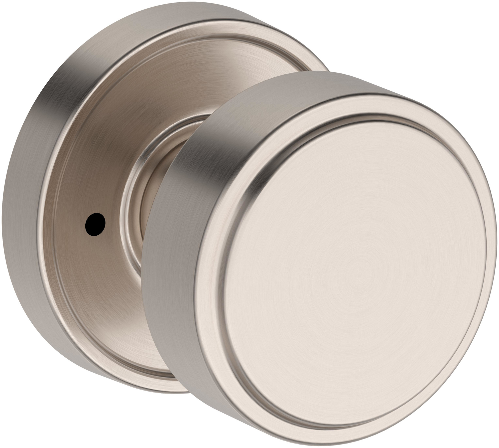 Photos - Door Handle Round Baldwin PV.VAS.RRR Vashon Privacy Door Knob Set with Recessed  Rose from the Reserve Collection Satin Nickel Door Hardw 