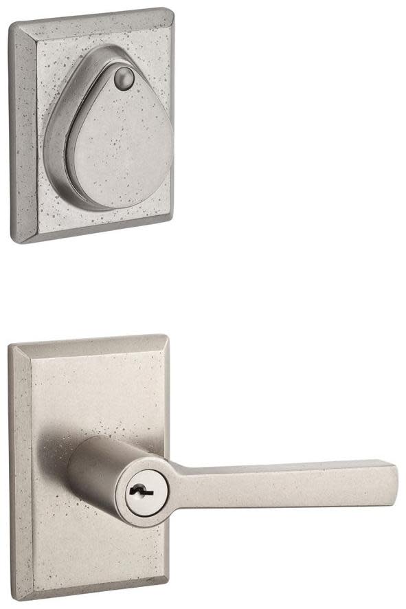 Baldwin SCRSDxENTAPRRSR Taper Single Cylinder Keyed Entry Door Lever Set and Deadbolt Combo from the Reserve Collection White Bronze Door Hardware