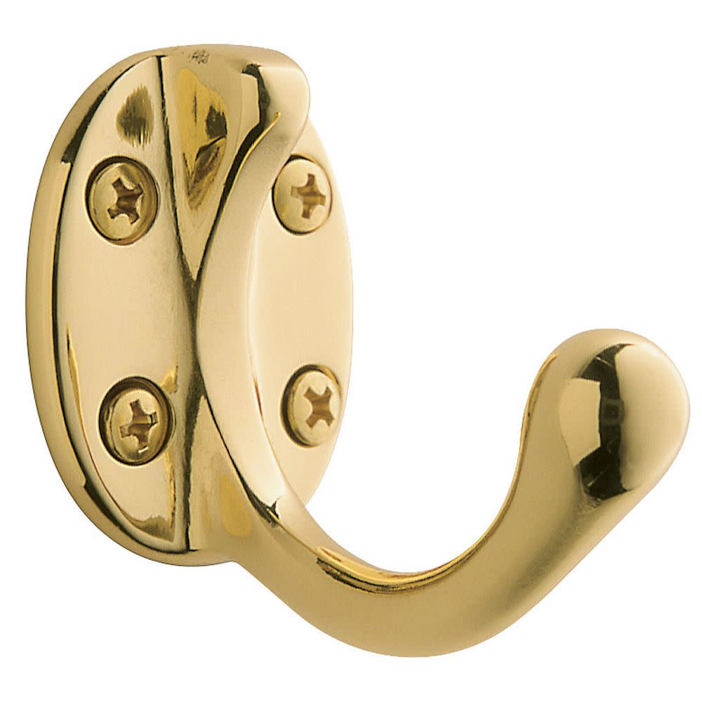 Photos - Towel Holder Baldwin 0782 Estate Single Robe Hook Lifetime Polished Brass Bathroom Hardware and Accessories Bathroom Hardware Robe Hooks