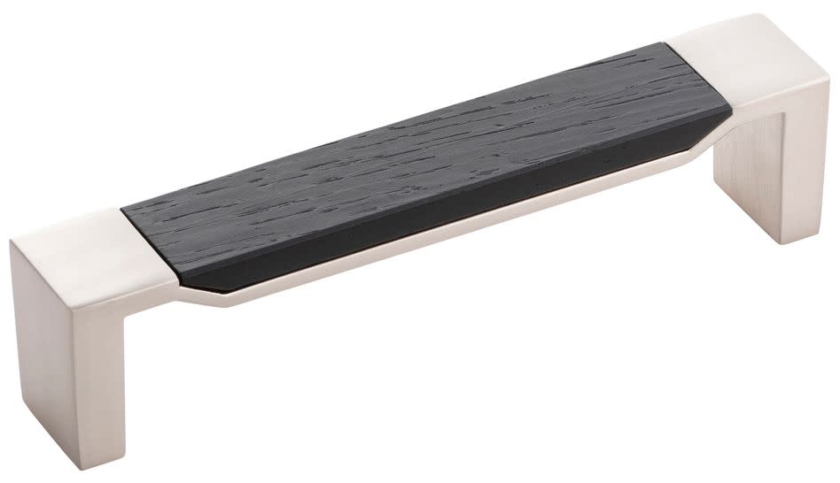 Photos - Furniture Hardware Fuse Belwith Keeler B076620  5-1/16 Inch  Center to Center Modern Cabinet Handle / Drawer Pull with Wood Inlay Satin (128 mm)