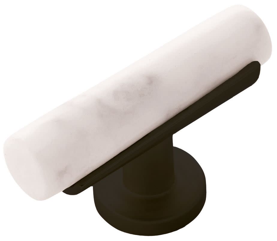 Photos - Furniture Hardware Belwith Keeler B077041 Firenze 2-1/2" Modern "T" Bar Italian Marble Glam Cabinet Knob / Drawer Knob Oil-Rubbed Bronze and Ma