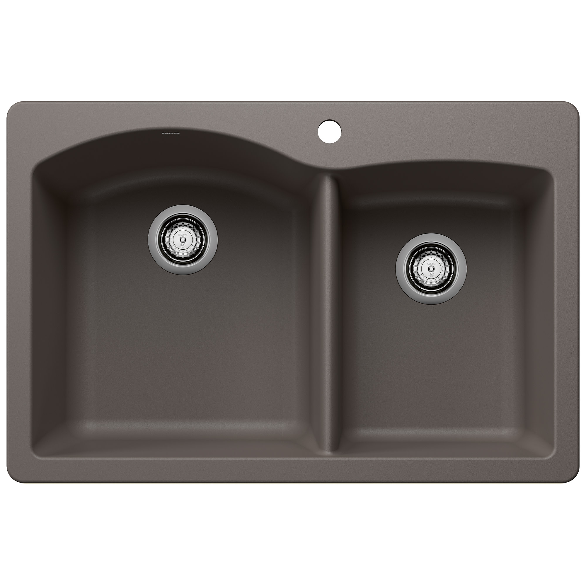 Photos - Kitchen Sink Blanco 440216 Diamond 33" Dual Mount Double Basin SILGRANIT  Volcano Gray Sinks s 443100 