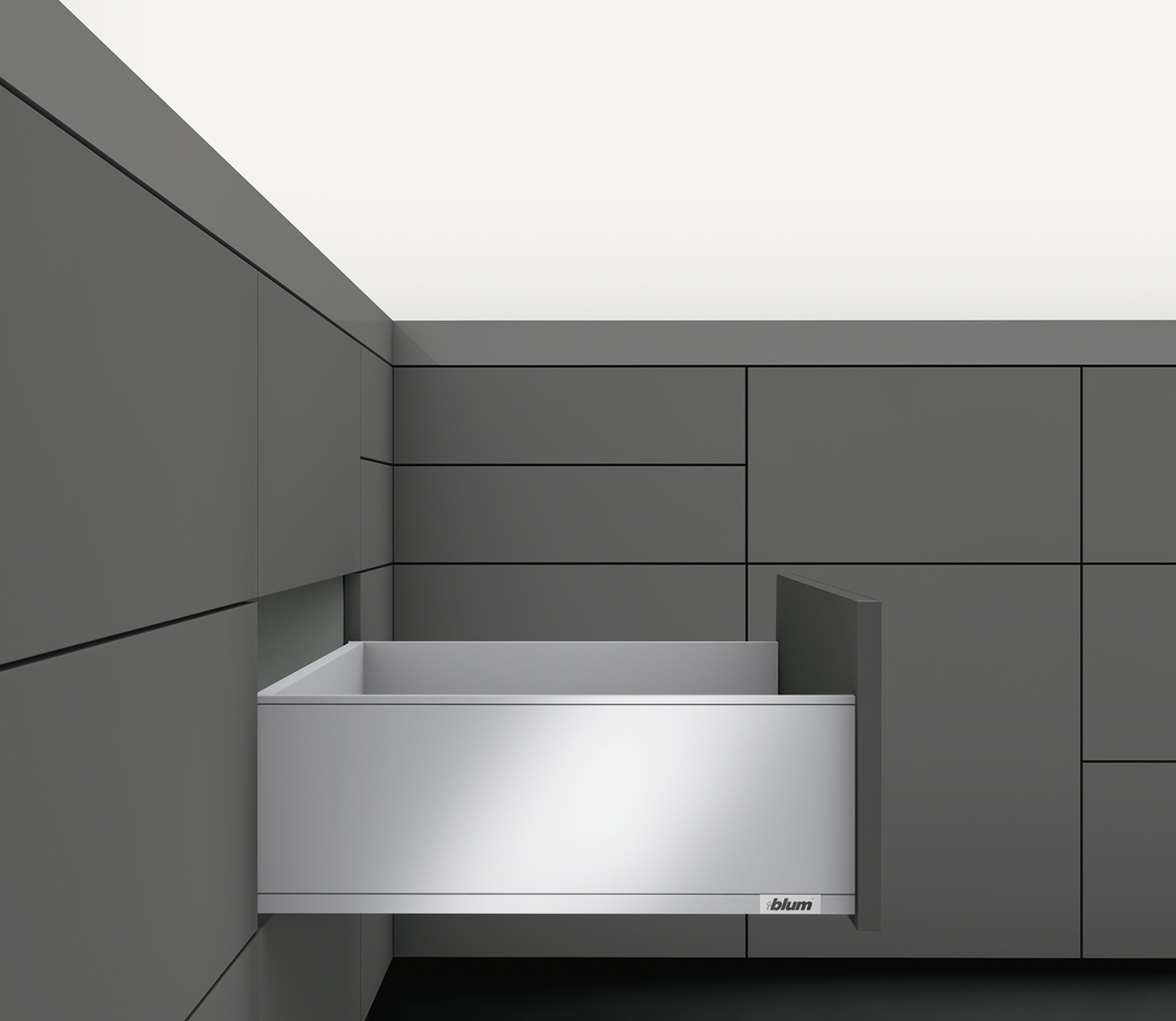 Blum 773C45S0S LEGRABOX 18" L x 7" H Full Extension Concealed Drawer System Kit Brushed Stainless Steel Drawer Slides Drawer Systems