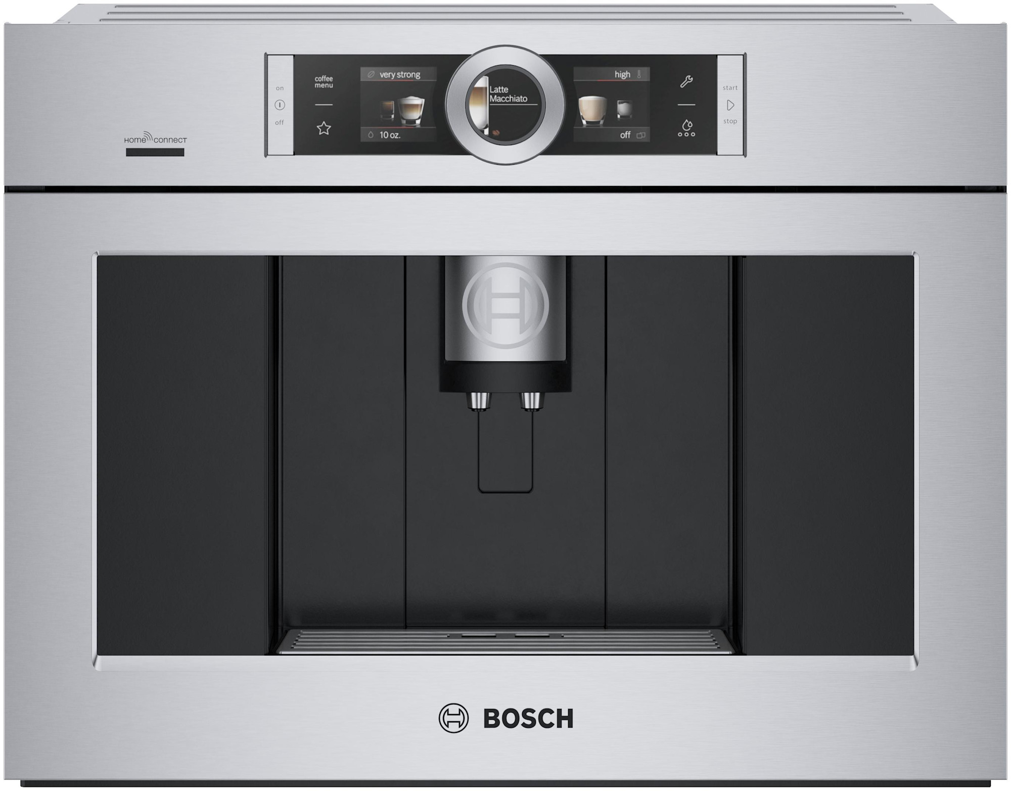 Bosch BCM8450UC 800 Series 84.5 Oz. Programmable 5 Setting Built In Coffee Machine with Water Filtration Standby Timer and Grinder Stainless Steel