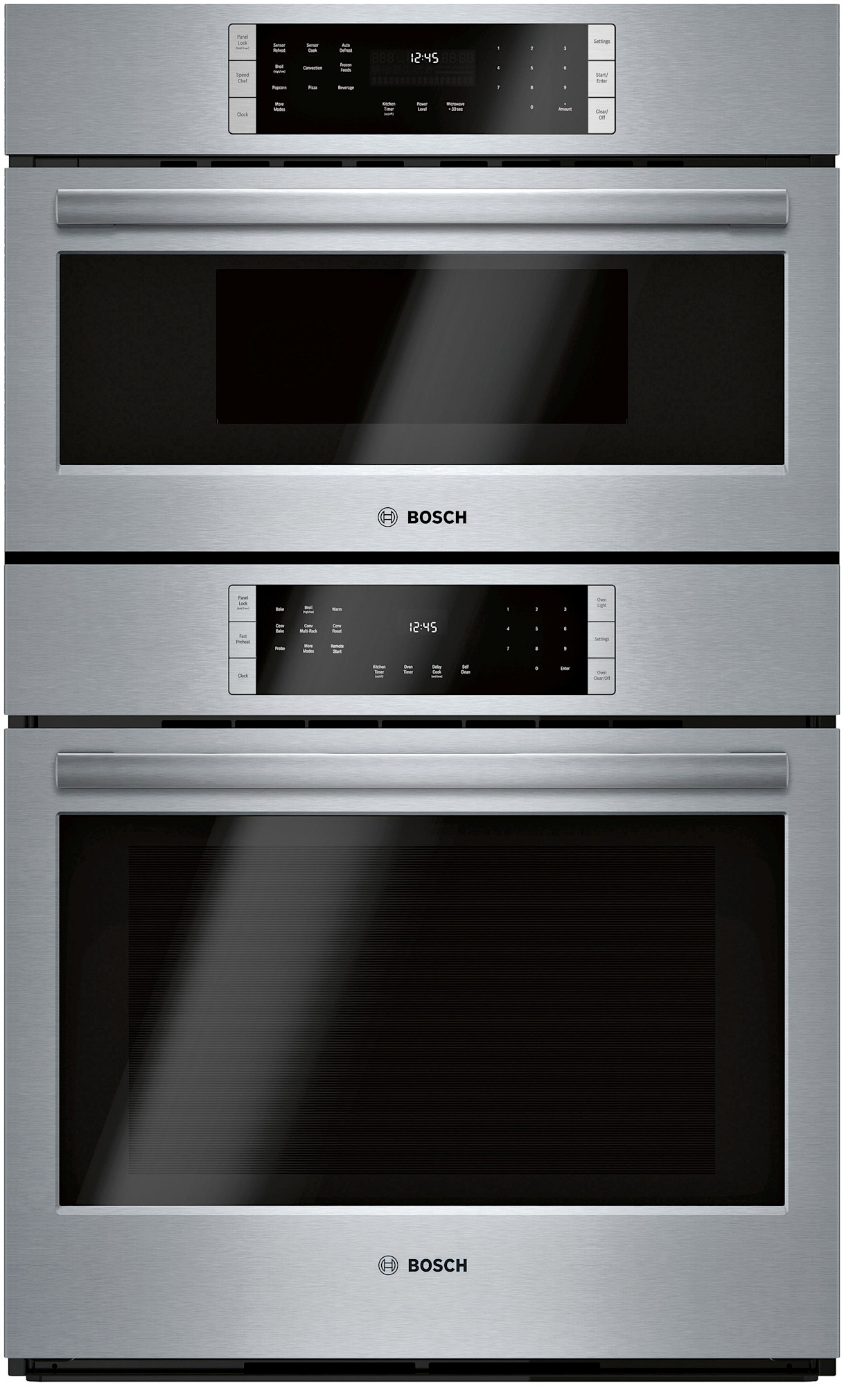 Bosch HBL873UC 800 Series 30 Inch Wide 6.2 Cu. Ft. Electric Double Oven with Fast Preheat and SpeedChef Stainless Steel Cooking Appliances Wall Ovens