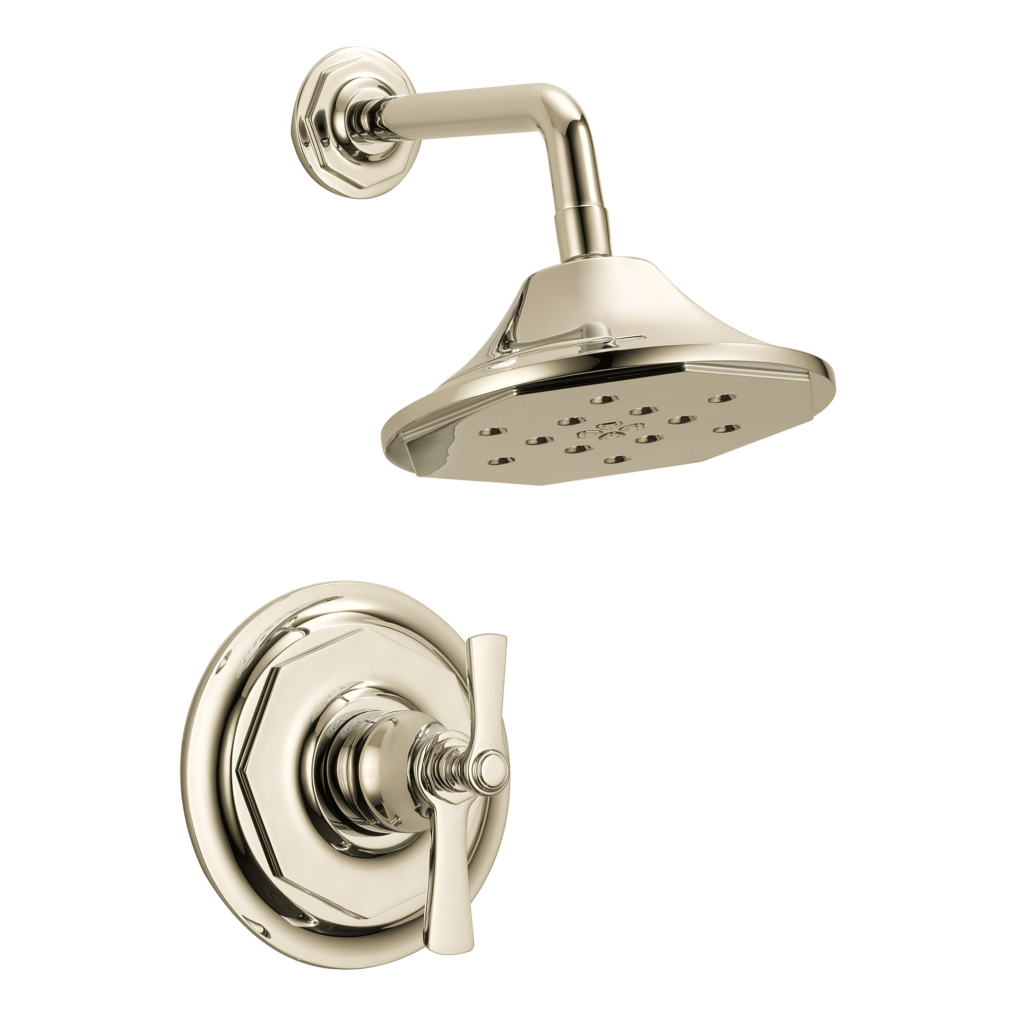 Brizo T60261 Rook Shower Only Trim Package with 1.75 GPM Multi Function Shower Head Brilliance Polished Nickel Showers Shower Only Thermostatic