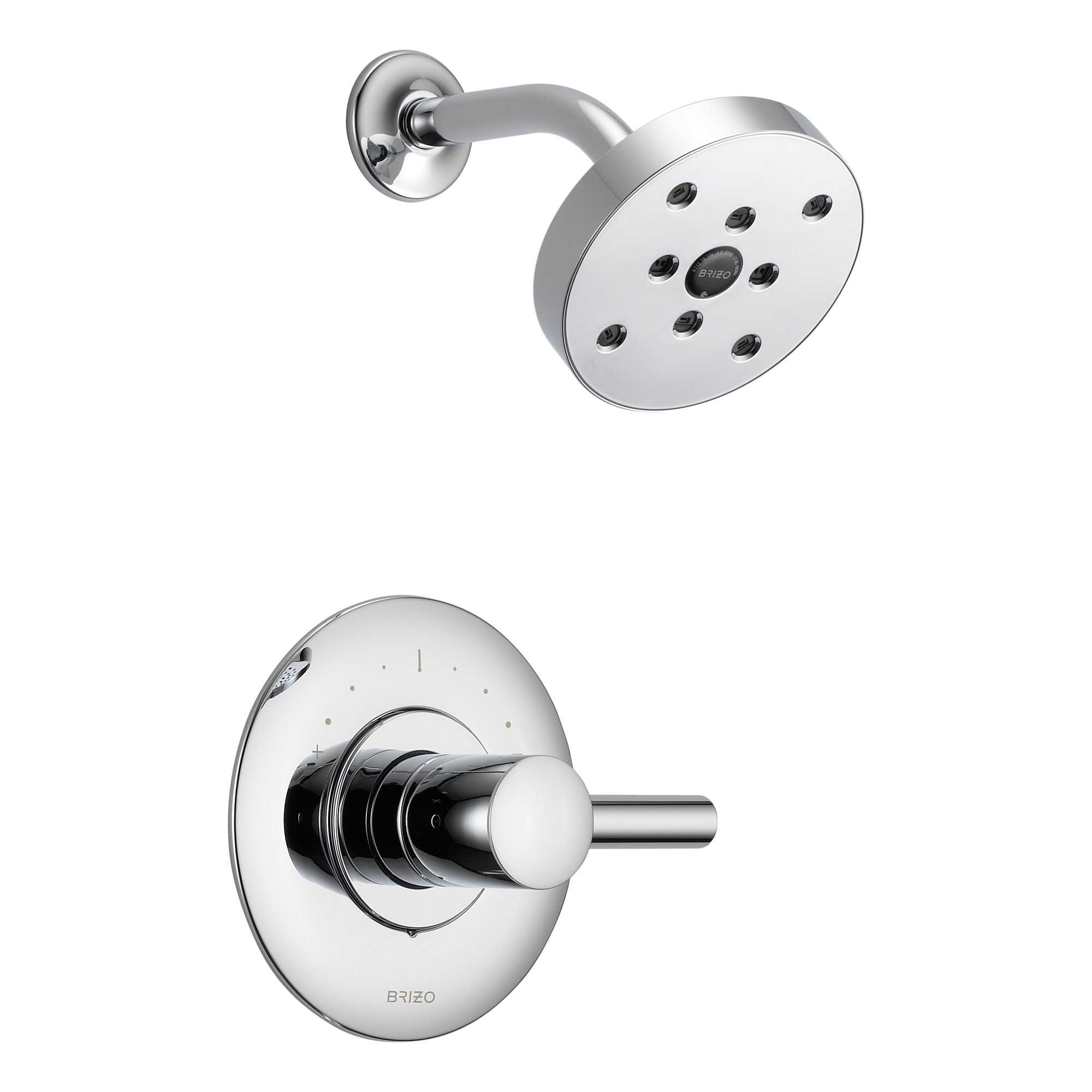 Brizo T60P220 Shower Valve Trim Single Handle Pressure Balance Less Tub Spout with H2Okinetic Technology from the Euro Collection Chrome Showers