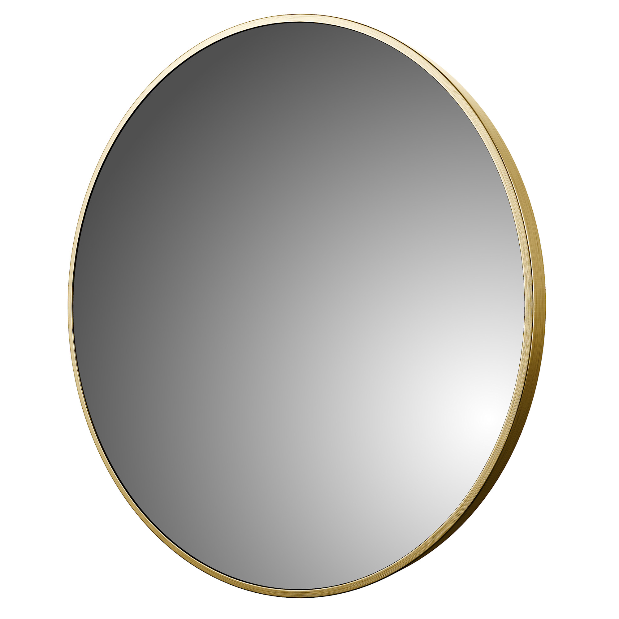 CRAFT + MAIN AM3232 Reflections 32" Diameter Modern Circular Aluminum Framed Bathroom Wall Mirror Brushed Gold Home Decor Mirrors Accent Mirror