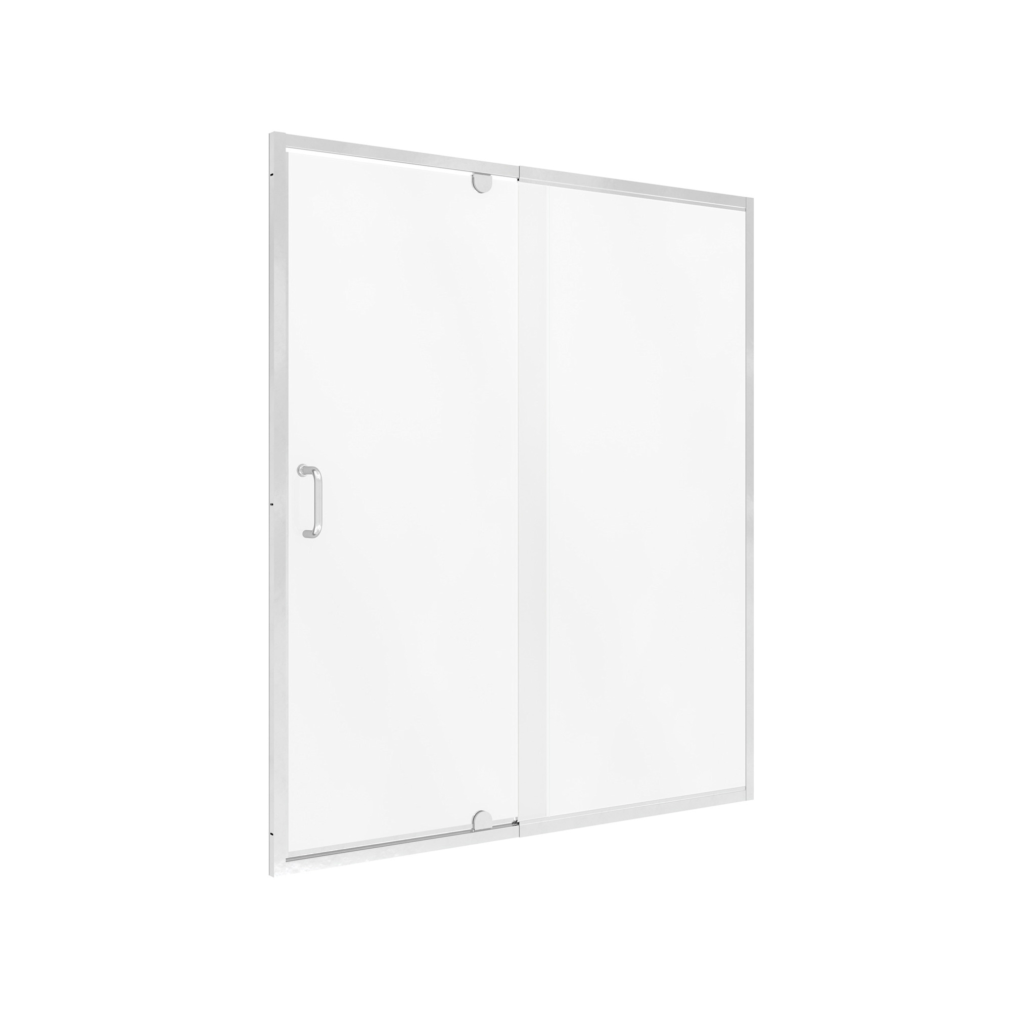 Photos - Shower Screen CRAFT + MAIN CVDP4269-CL Cove 69" High x 42" Wide Pivot Semi Frameless Shower Door with Clear Glass Silver Shower Stalls and