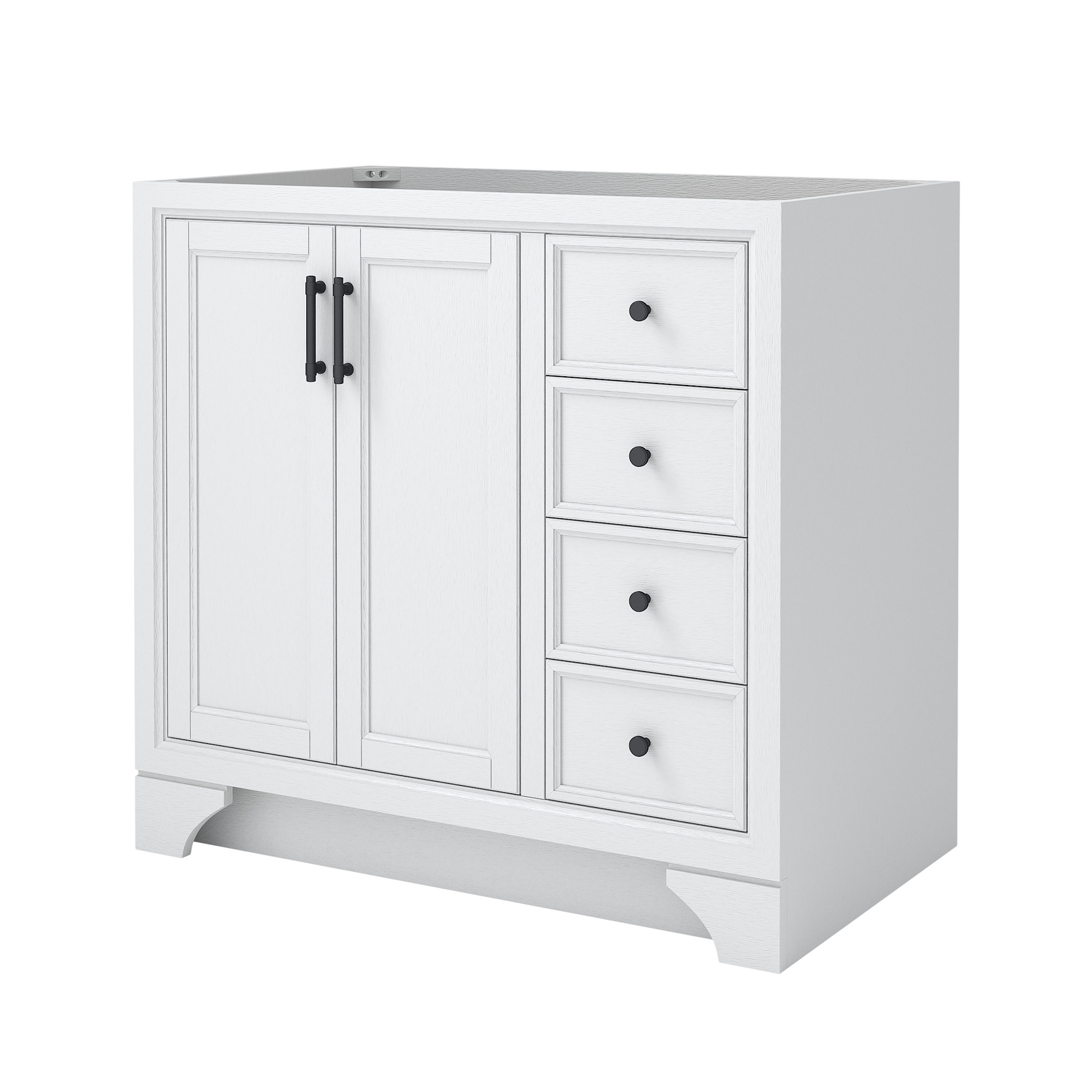 Photos - Washbasin cabinet Craft + MAIN LCV3622D Lanagan 36" Single Free Standing Vanity Cabinet Only - Less Vanity Top White Bathroom Storage Vanity C 