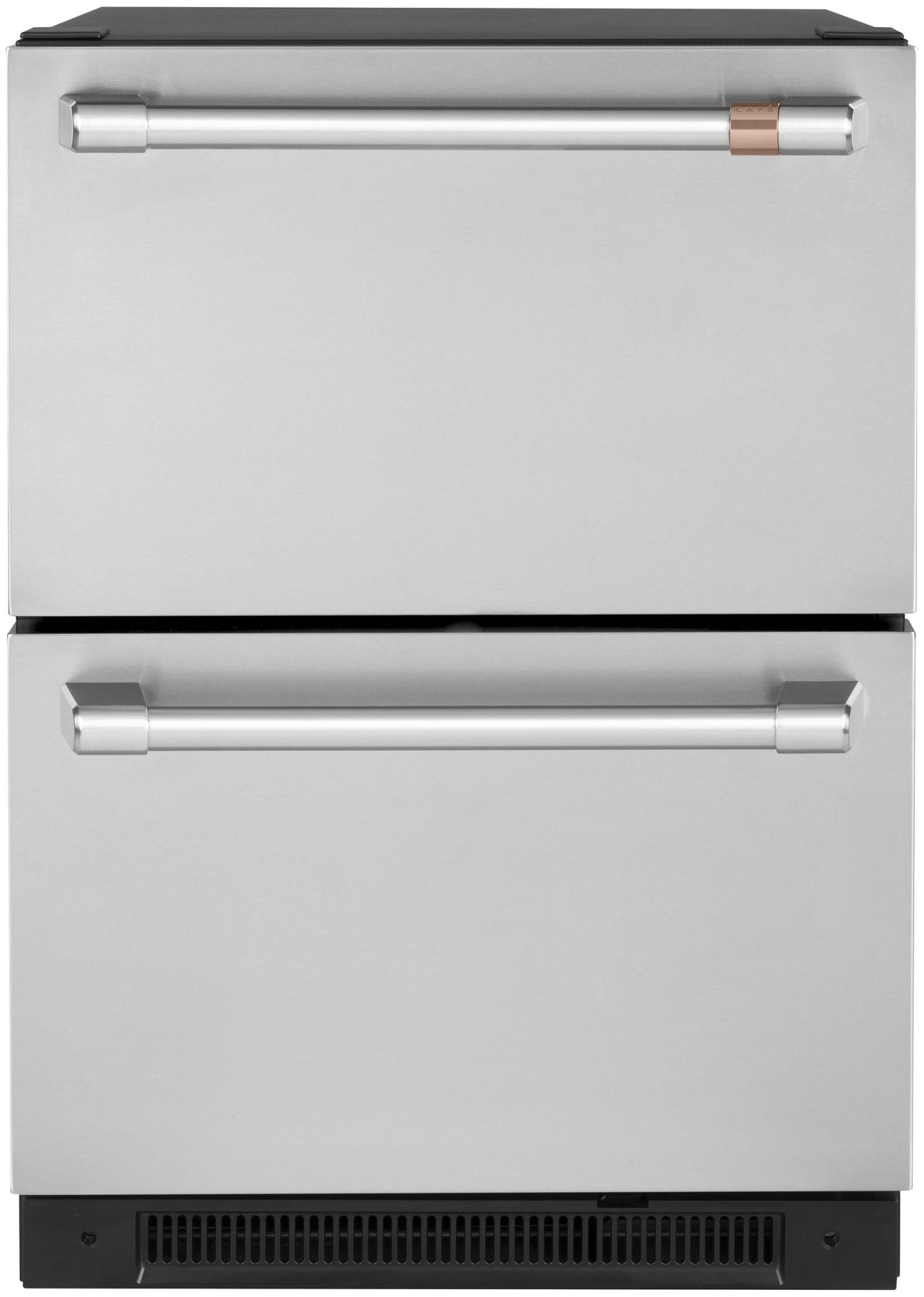 Photos - Fridge Steel Cafe CDE06RPN 24 Inch Wide 5.6 Cu. Ft. Drawer Refrigerator with LED Lighting and Soft-Close Drawers Stainless  / Brushe 