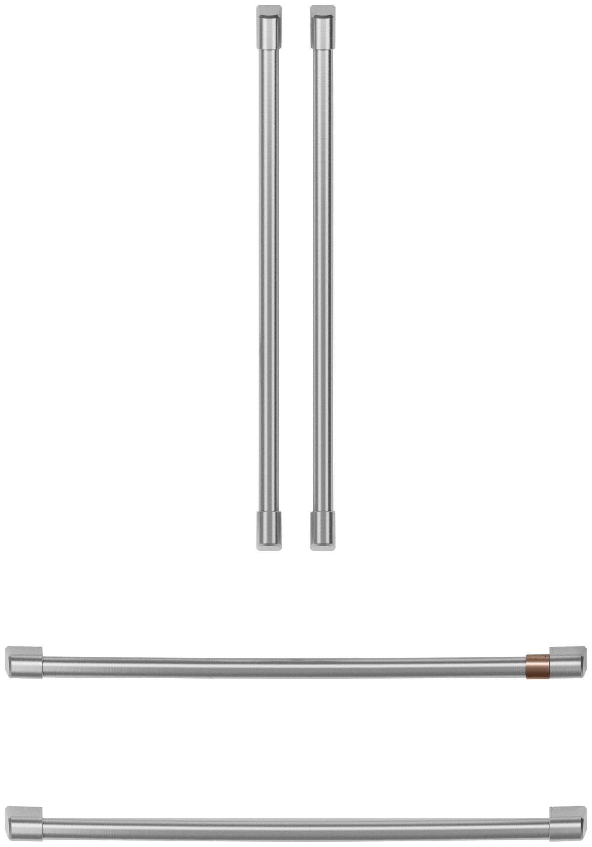 Photos - Fridges Accessory A&D Cafe CXQB4H4PN 4-Piece Refrigerator Handle Kit Brushed Stainless Refrigeration Appliance Accessories and Parts Full Size Ref 