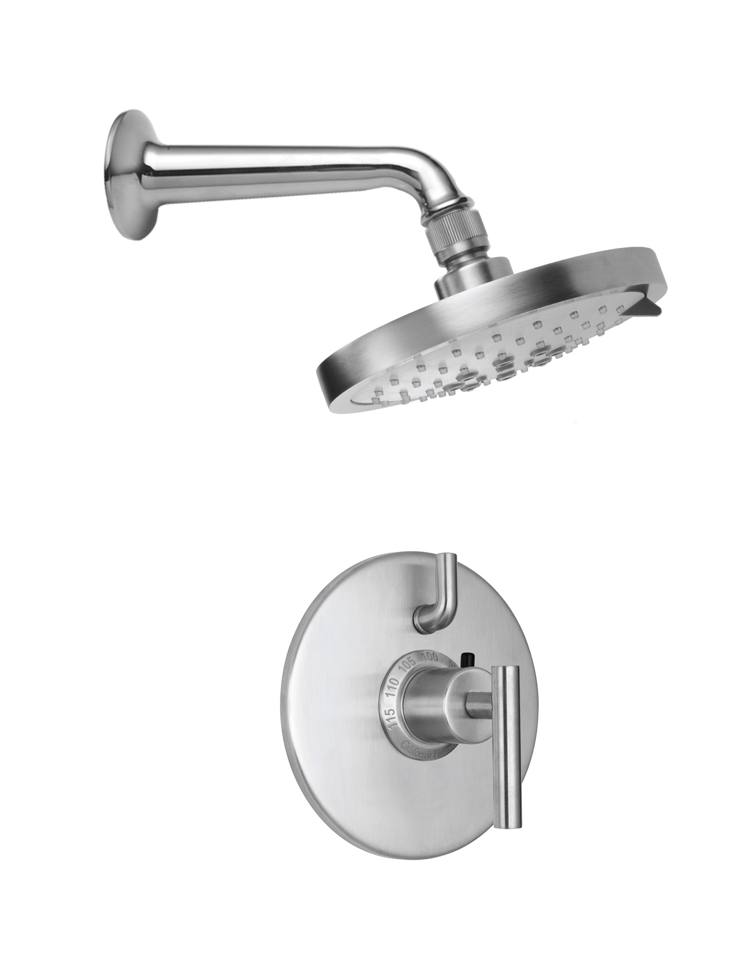 California Faucets KT01-66.20 Tiburon Shower Only Trim Package with 2 GPM Multi Function Shower Head Satin Nickel Showers Shower Only Thermostatic