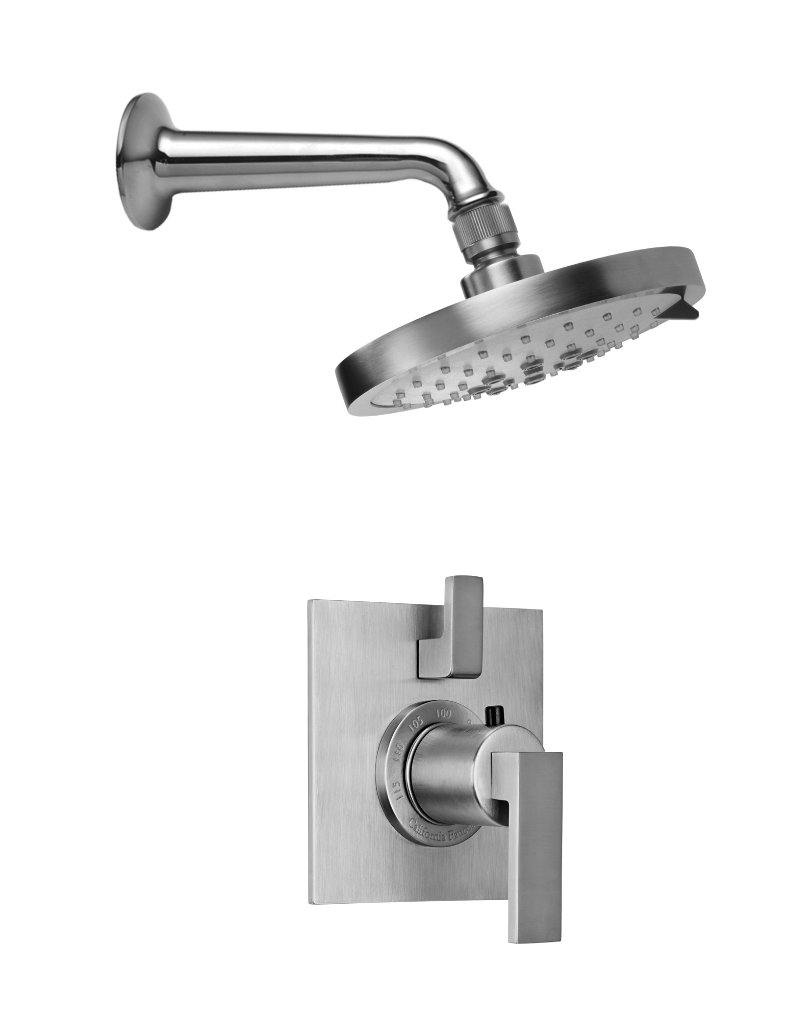 California Faucets KT01-77.20 Morro Bay Shower Only Trim Package with 2 GPM Multi Function Shower Head Satin Nickel Showers Shower Only Thermostatic