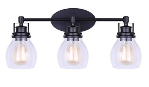 Photos - Chandelier / Lamp Carson Canarm IVL705A03  3 Light Vanity Light Matte Black Indoor Lighting Bathroom Fixtures Vanity Light IVL705A03BK 