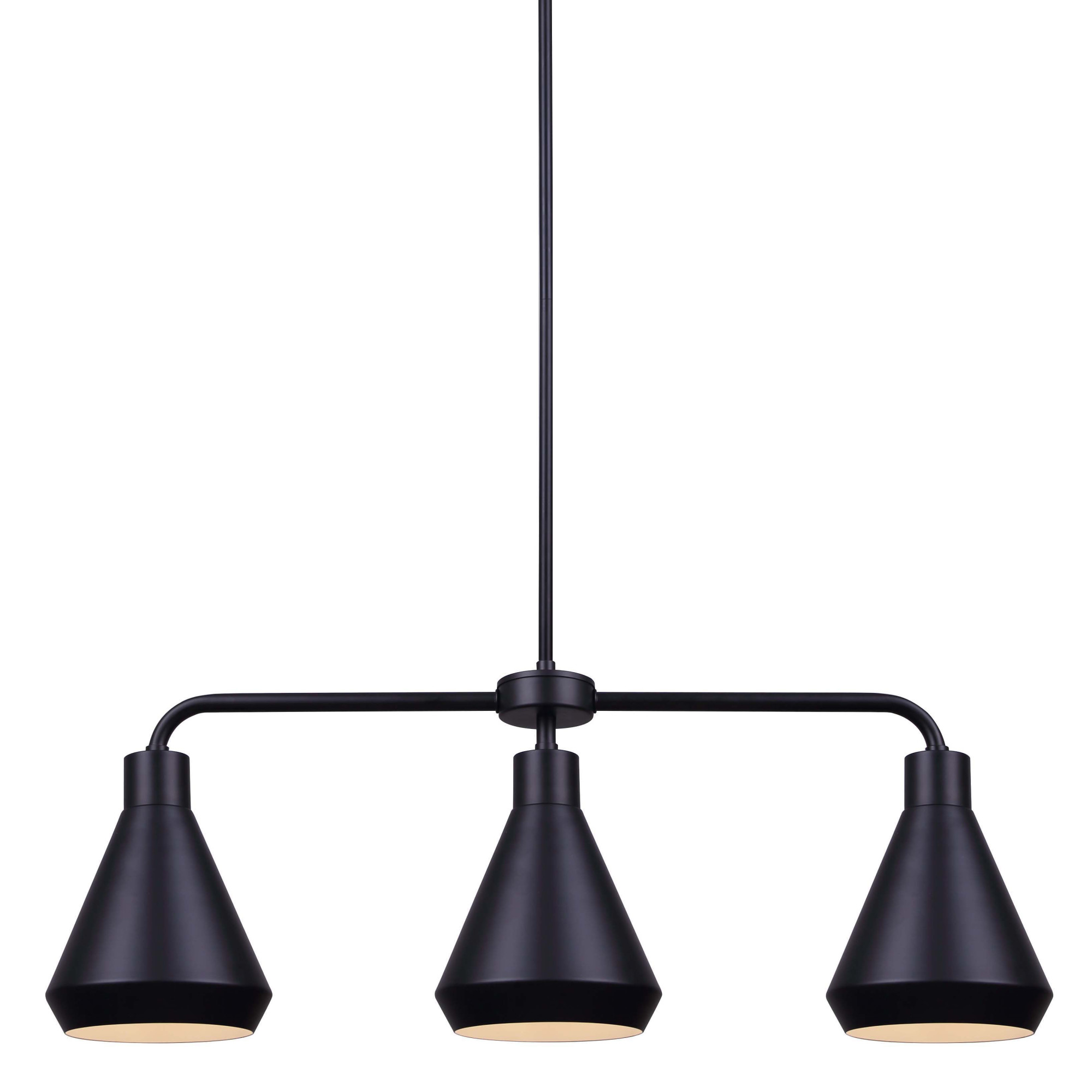 Photos - Chandelier / Lamp Canarm IPL1020A03 Byck 3 Light 32" Wide Linear Chandelier Black Indoor Lighting Chandeliers IPL1020A03BK