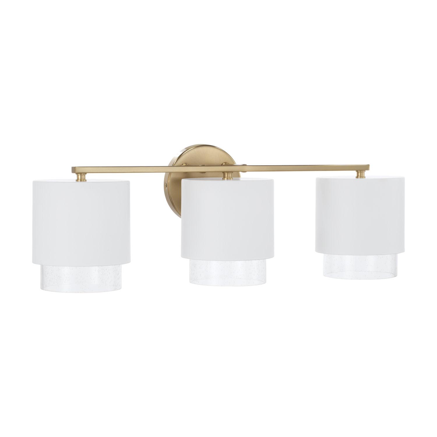 Photos - Chandelier / Lamp Capital Lighting 153031-549 Weller 3 Light 24" Wide Vanity Light Matte Brass / White Indoor Lighting Bathroom Fixtures Vanit
