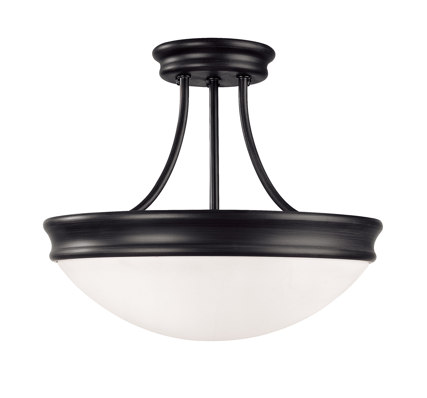 Photos - Chandelier / Lamp Wide Capital Lighting 2037 3 Light 14"  Semi-Flush Bowl Ceiling Fixture Matte Black Indoor Lighting Ceiling Fixtures Semi-Flu 