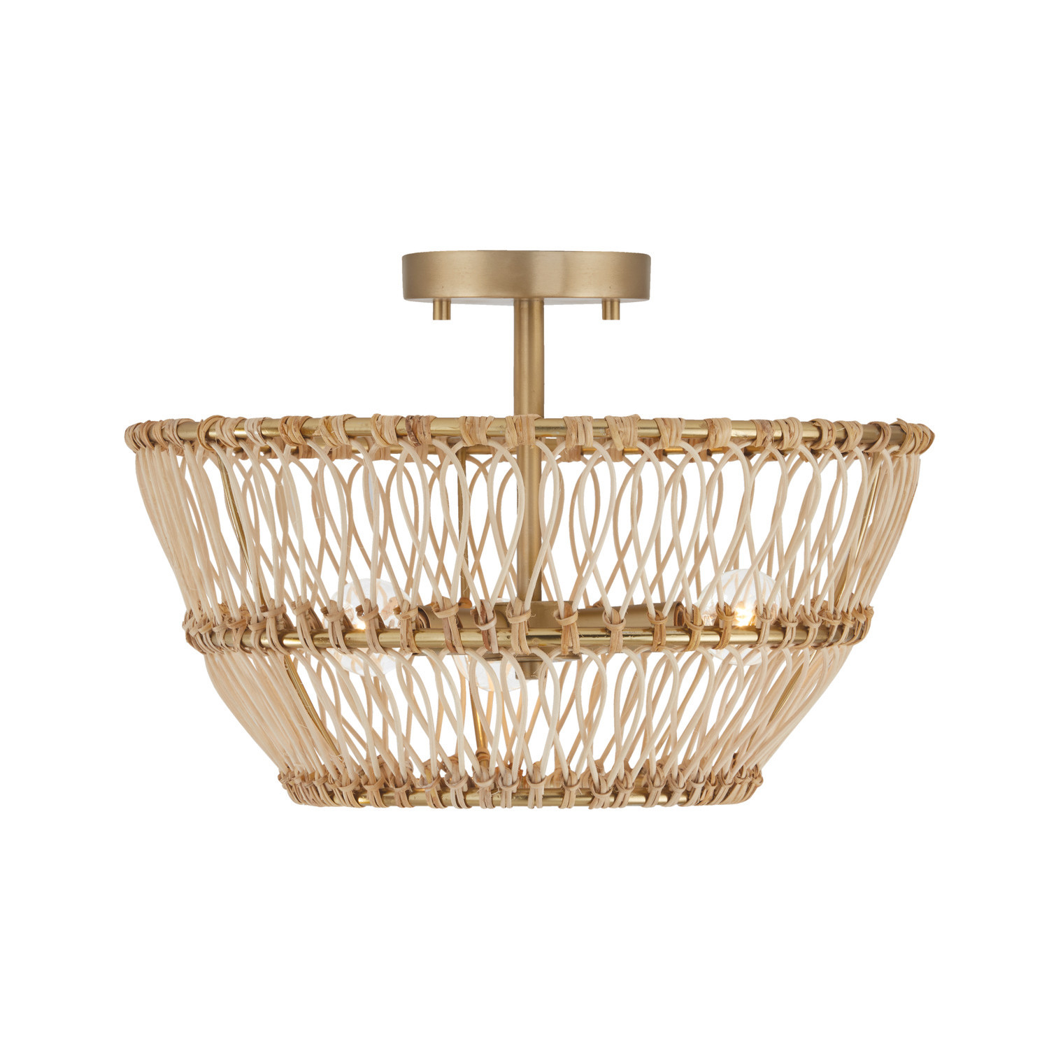 Photos - Chandelier / Lamp Dual Capital Lighting 244131 Wren 3 Light  Mount Pendant Matte Brass Indoor Lighting Pendants 244131MA 