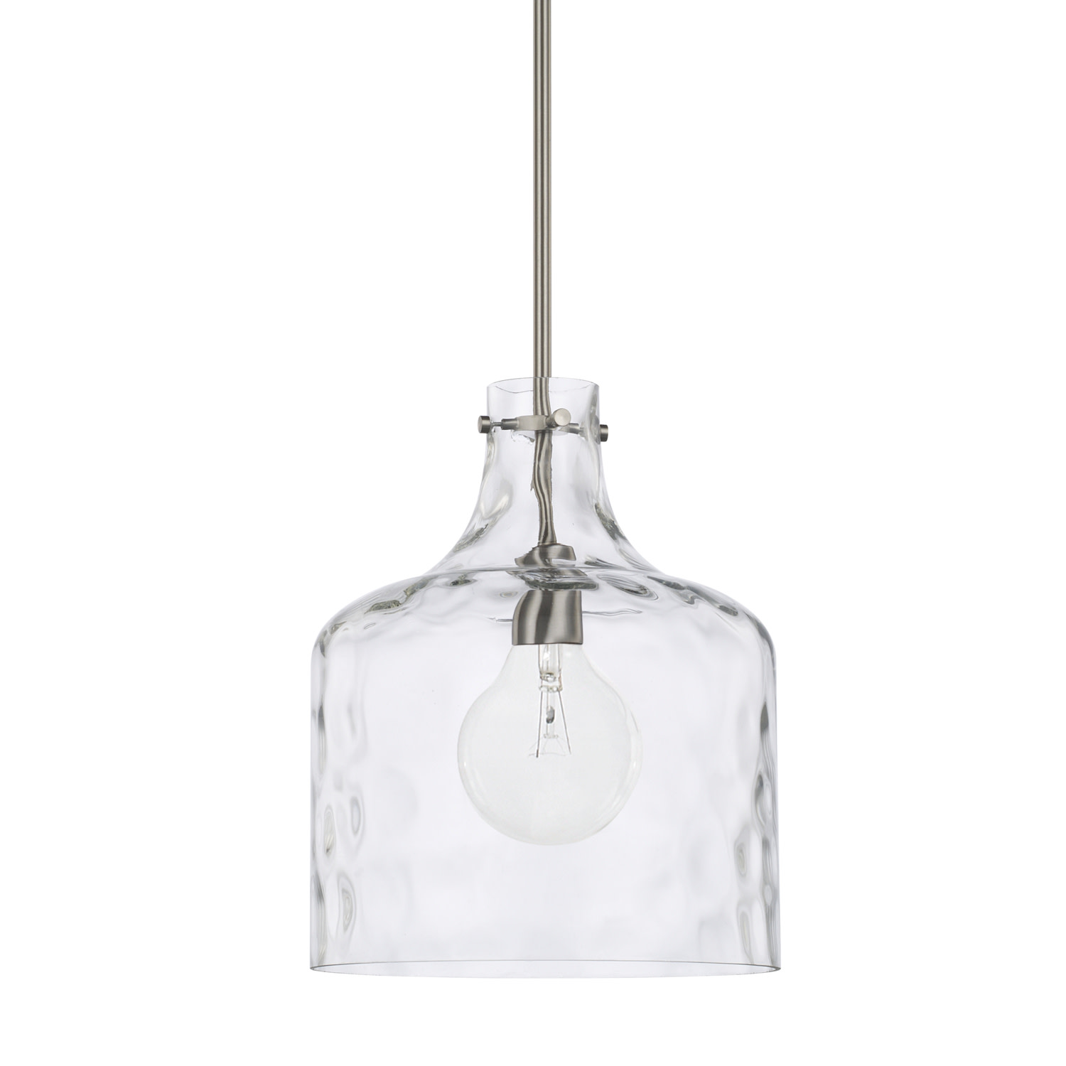 Photos - Chandelier / Lamp Clear Capital Lighting 325717 Single Light 15" Tall Pendant with  Water Glass Shade Brushed Nickel Indoor Lighting Pendants 3 