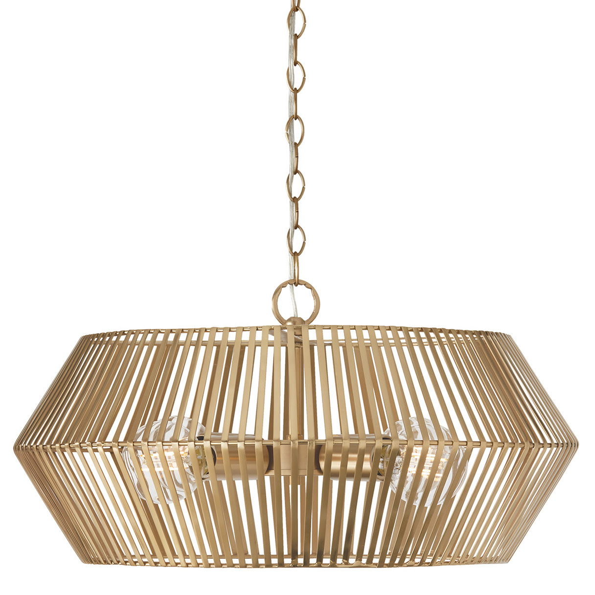 Photos - Chandelier / Lamp Capital Lighting 330341 Kaiya 4 Light 22" Wide Cage Pendant with Hand-Crafted Metal Shade Matte Brass Indoor Lighting Pendan