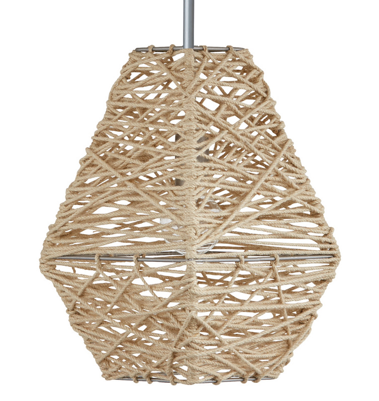 Photos - Chandelier / Lamp Capital Lighting 335213 16-1/2" Tall Pendant Natural Jute / Grey Indoor Lighting Pendants 335213NY
