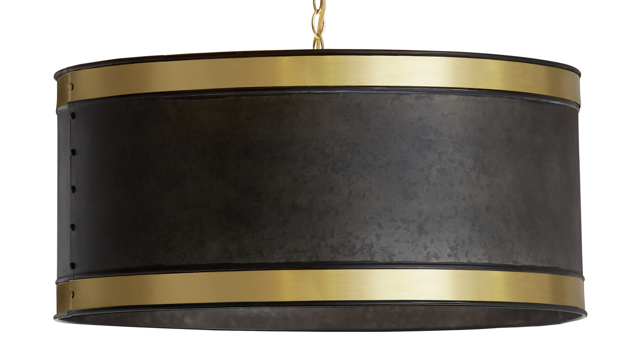 Photos - Chandelier / Lamp Barrow Capital Lighting 335641  4 Light 24" Wide Pendant Galvanized Black / True Brass Indoor Lighting Pendants 335641GB 