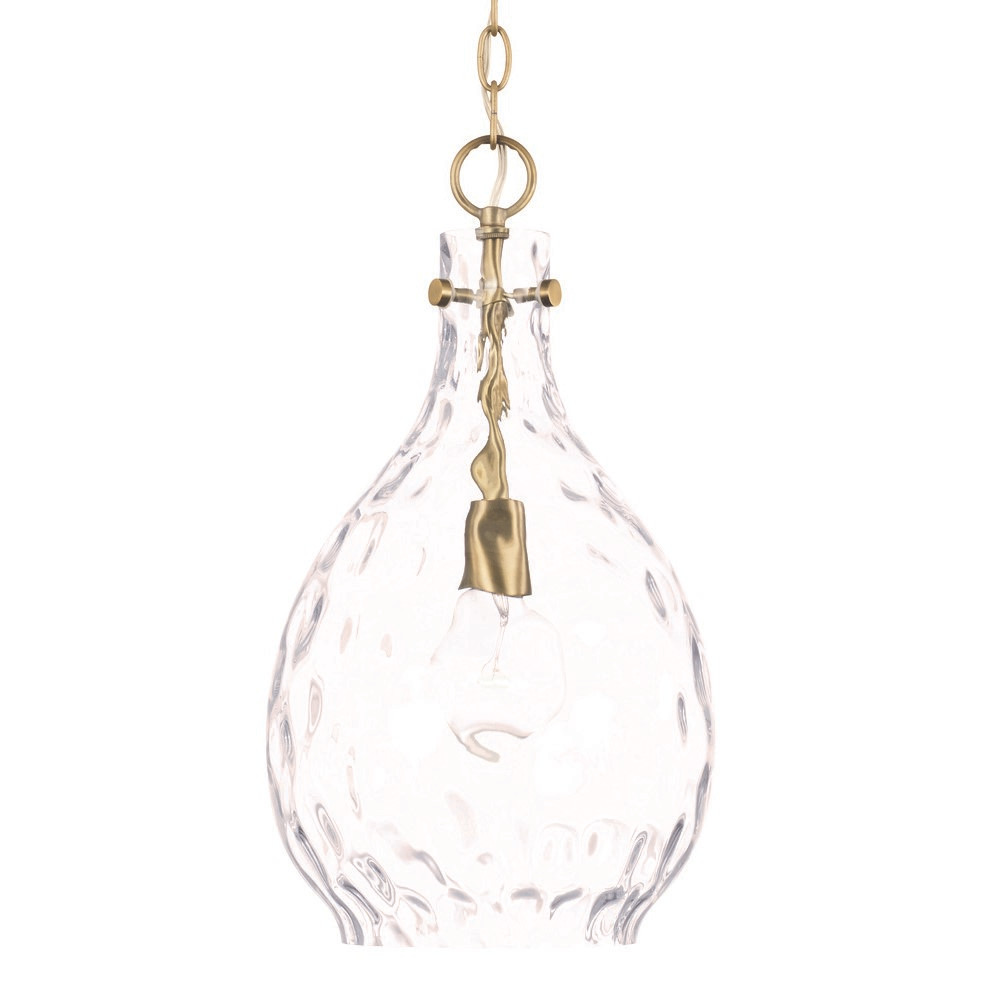Photos - Chandelier / Lamp Brentwood Capital Lighting 349012  10" Wide Mini Pendant Aged Brass Indoor Lighting Pendants 349012AD 