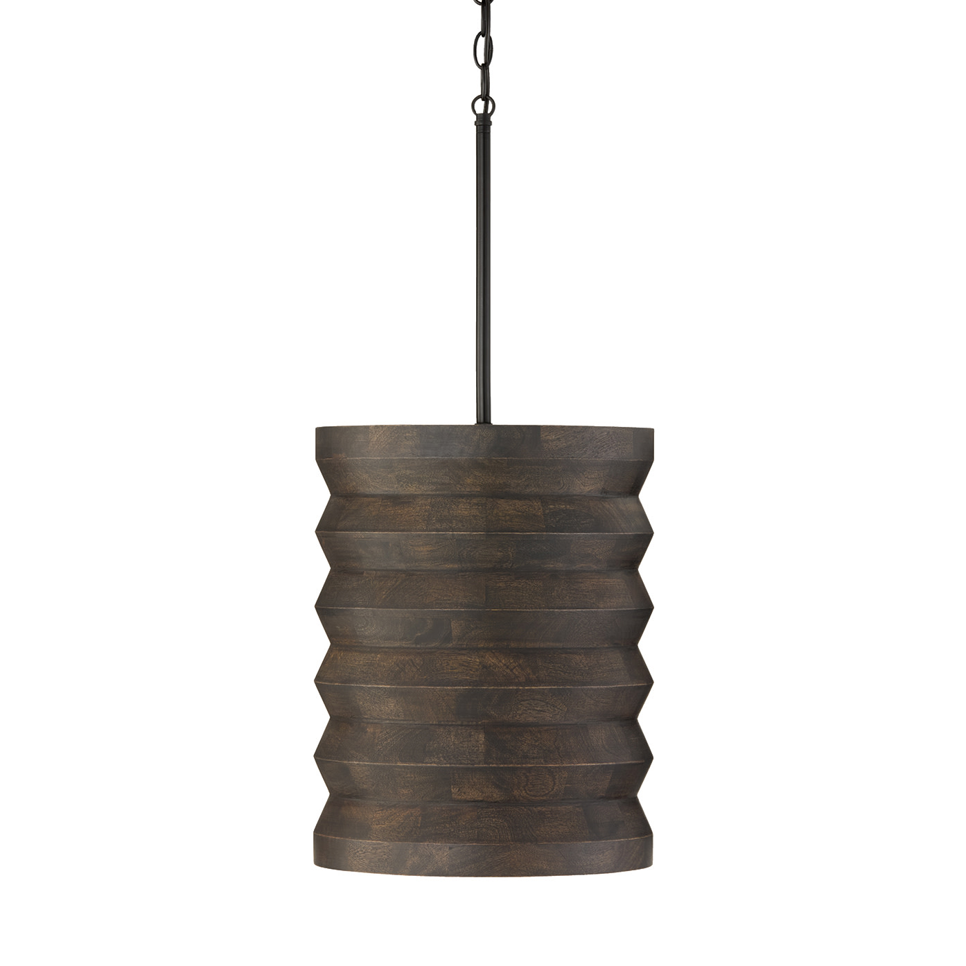 Photos - Chandelier / Lamp Wide Capital Lighting 354011 Dunn 14"  Wood Pendant Espresso Stain / Black Indoor Lighting Pendants 354011EB 